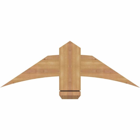 Bellingham Timber Gable Bracket, Western Red Cedar, 36"W x 12"H x 1 1/2"D x 5 1/2"F, 8/12 Pitch